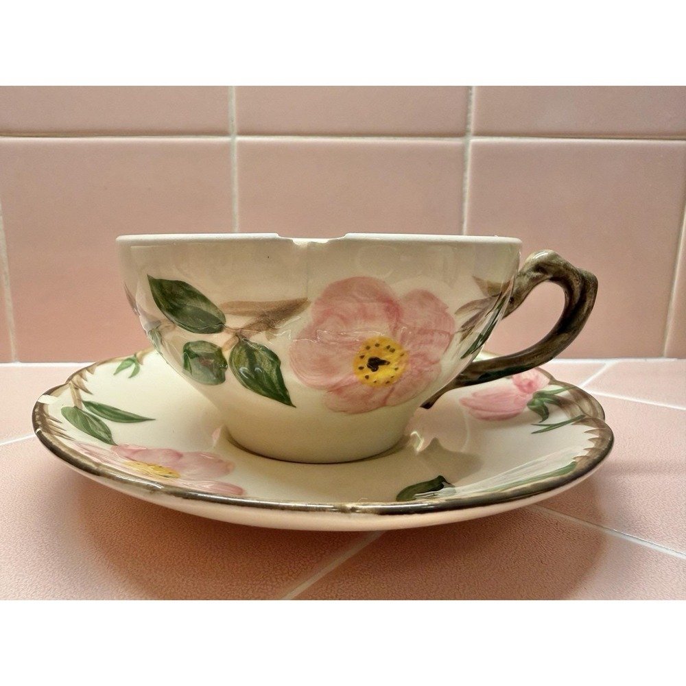 Vintage Franciscan Desert Rose Cup and Saucer Set